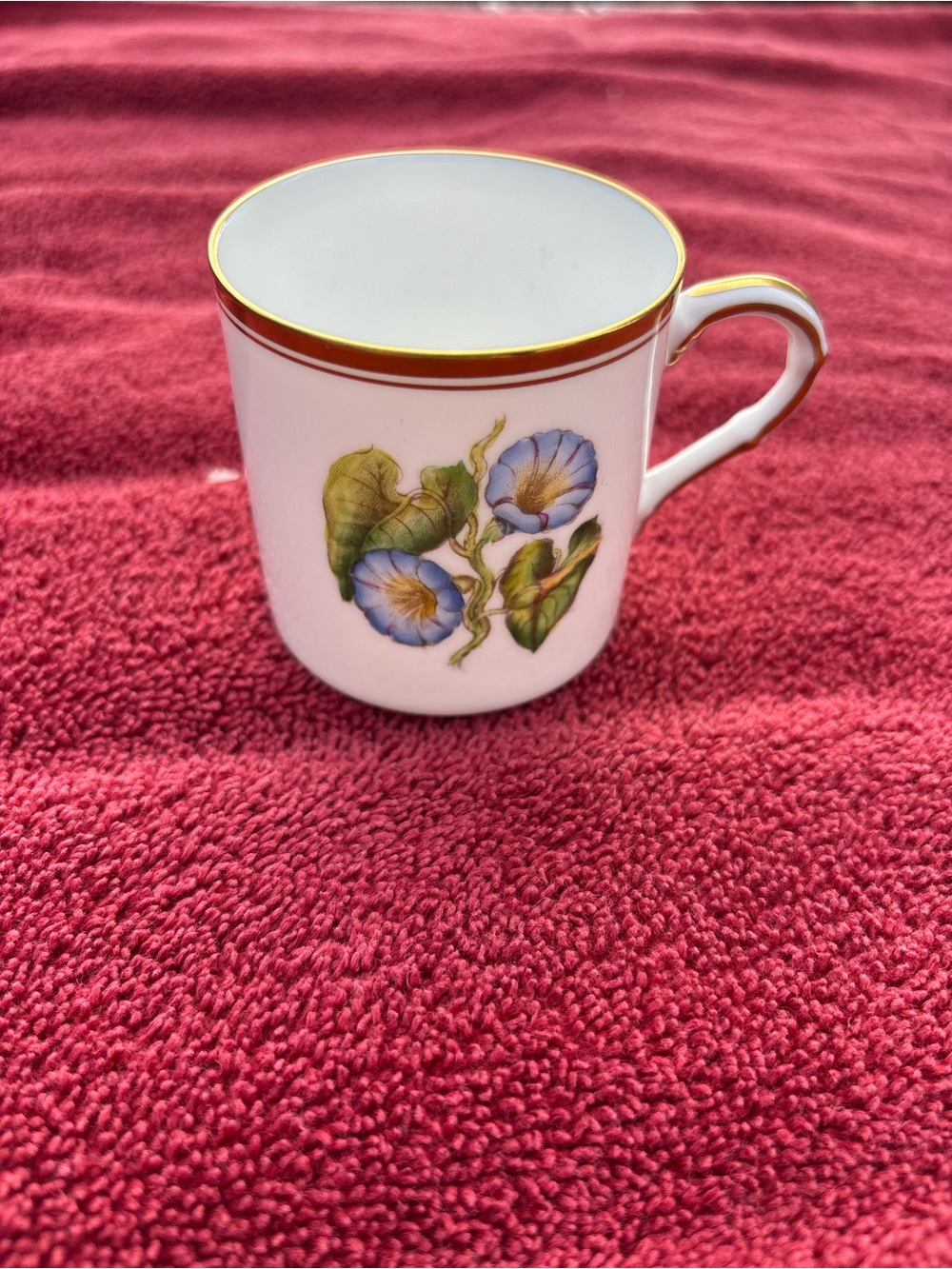 Royal Worcester Convolvulus Bone China Floral Teacup White Gold Trim England